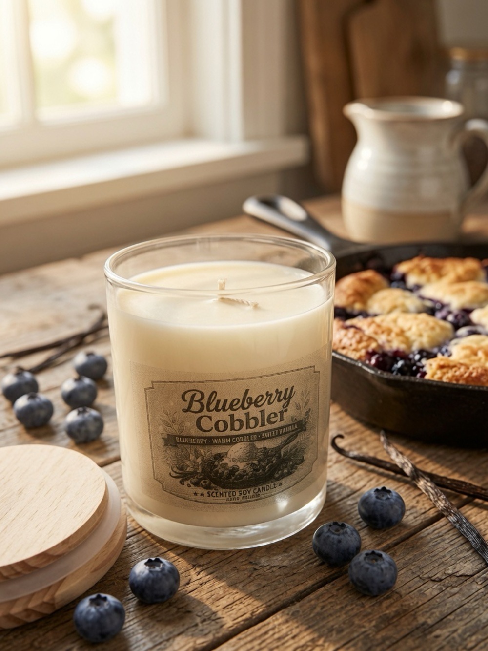9oz Blueberry Cobbler Candle | Hand-Poured Soy Wax | Sweet Bakery Scent - Picture 2 of 2